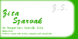 zita szarvak business card